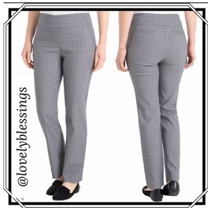 Tummy Control Pull On Dress Pants Houndstooth Plaid Womens Size M Size 8-10